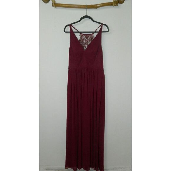 Lulus Dress Burgundy Love Spell Lace Back Maxi Dress  Size X-Large - Picture 2 of 5